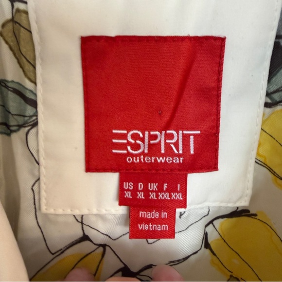 Esprit Quilted White Puffer Barn Jacket Coat Ivory XL - Picture 3 of 9